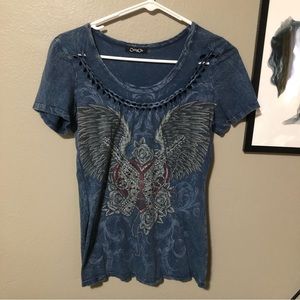 Bling Wing-Rose-Heart-Gun T - Cotty On - M